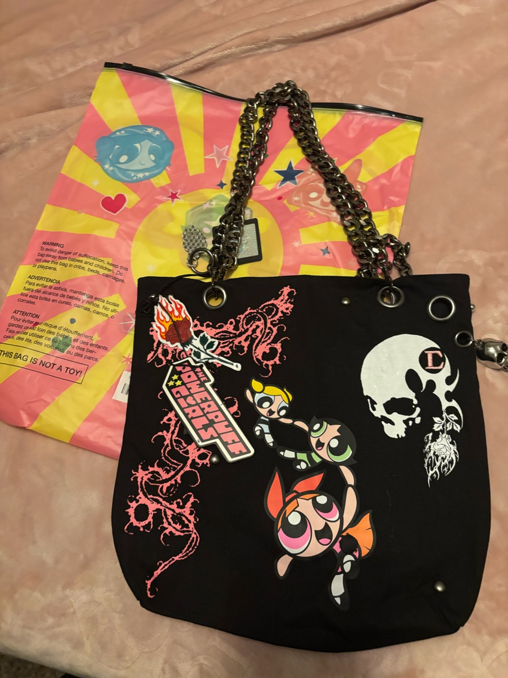 Civil Regime Powerpuff Girls Graphic Chain-Handle Mini Tote